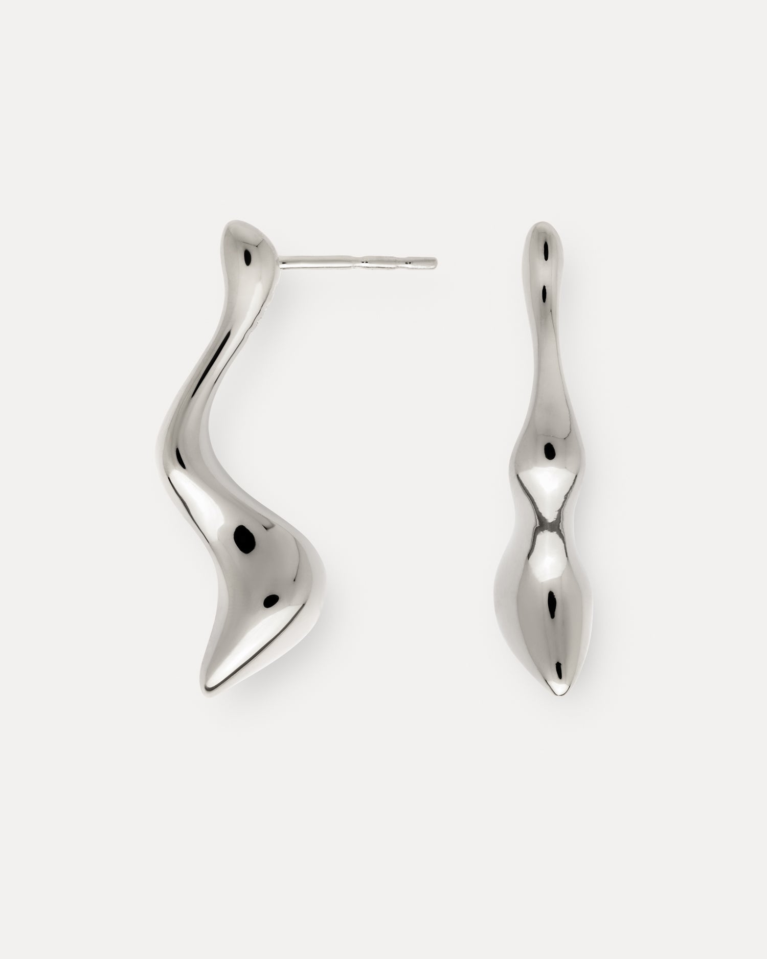 Poise Molten Drop Earrings, recycled Sterling Silver - VEYIA Berlin