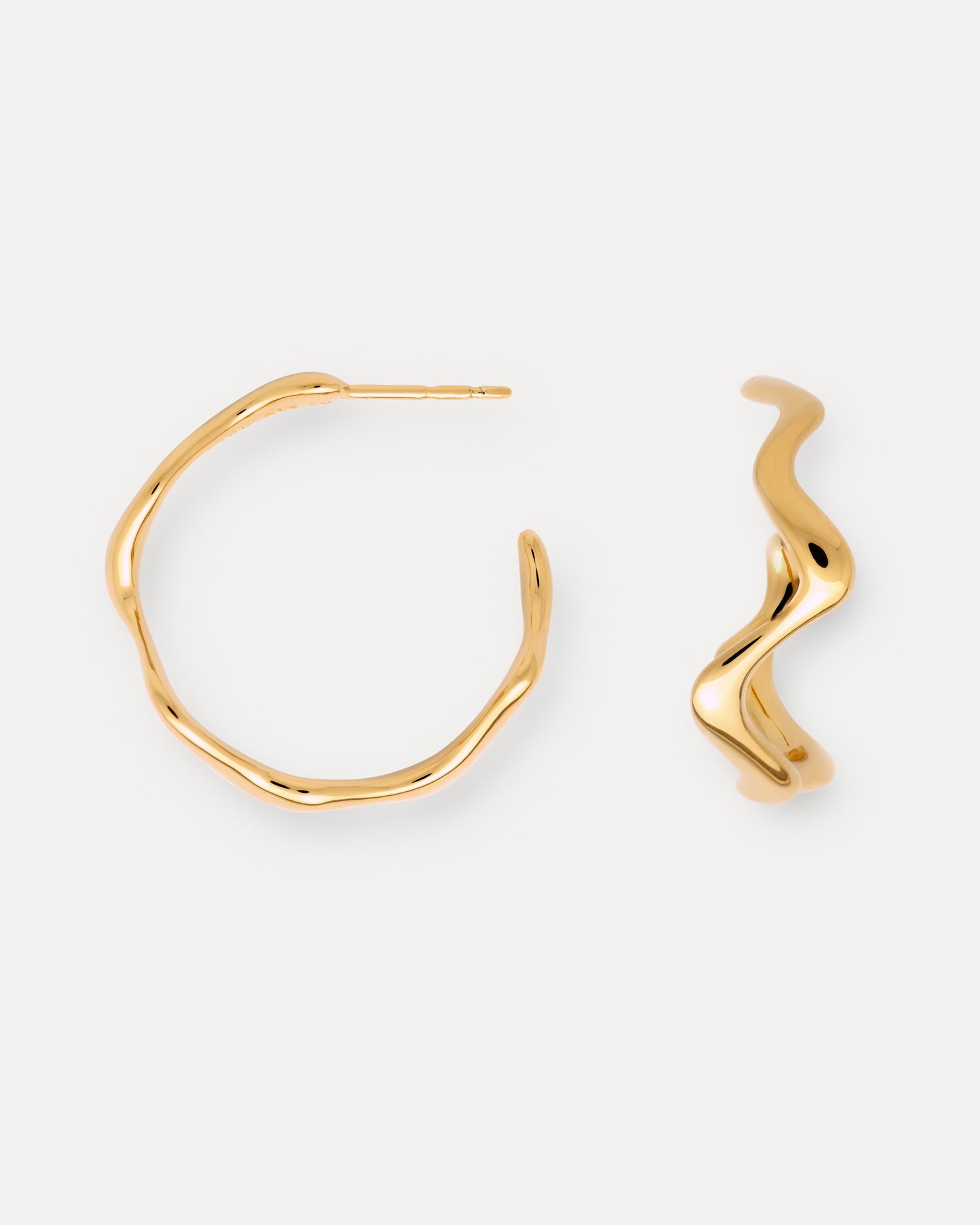 Poise Wave Hoop Earrings Large, recycled 18k Gold Vermeil - NATALIE GRASSI