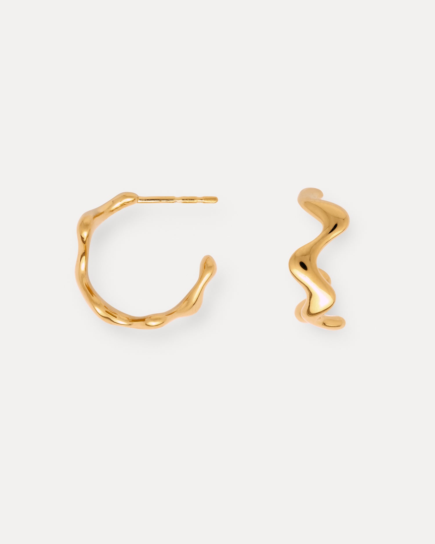 Poise Wave Hoop Earrings Small, recycled 18k Gold Vermeil - NATALIE GRASSI