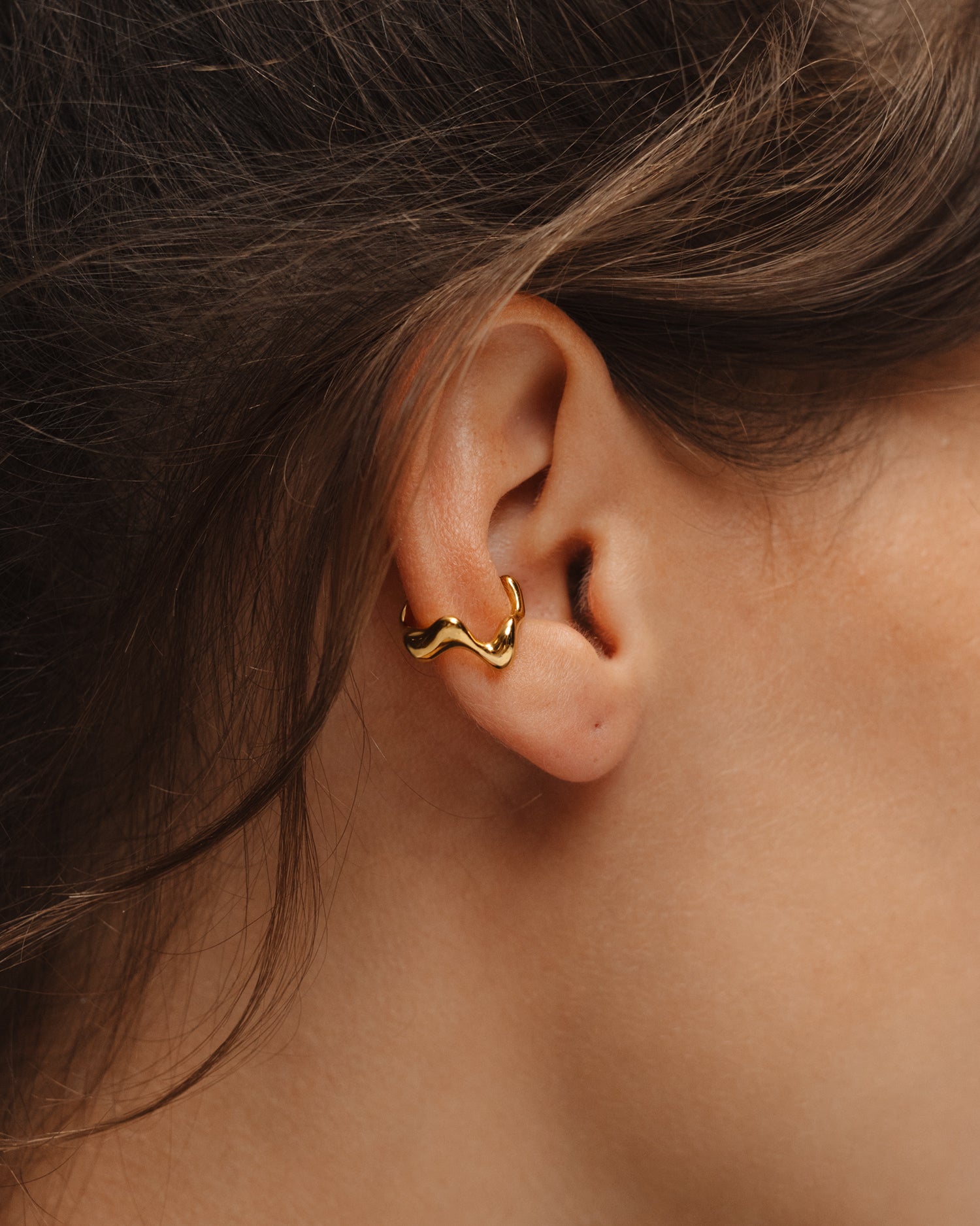 Poise Wave Ear Cuff, recycled Sterling Silver and 18k Gold Vermeil - NATALIE GRASSI