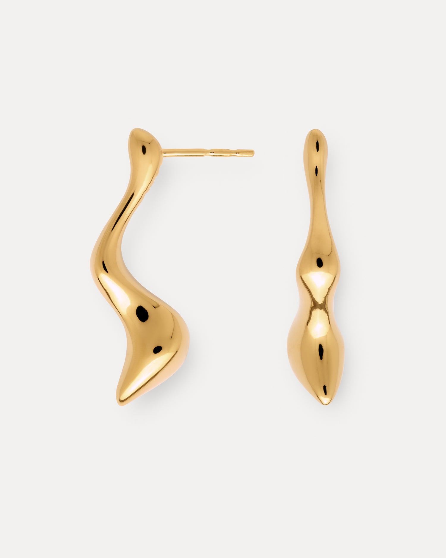 Poise Molten Drop Earrings, recycled 18k Gold Vermeil - VEYIA Berlin